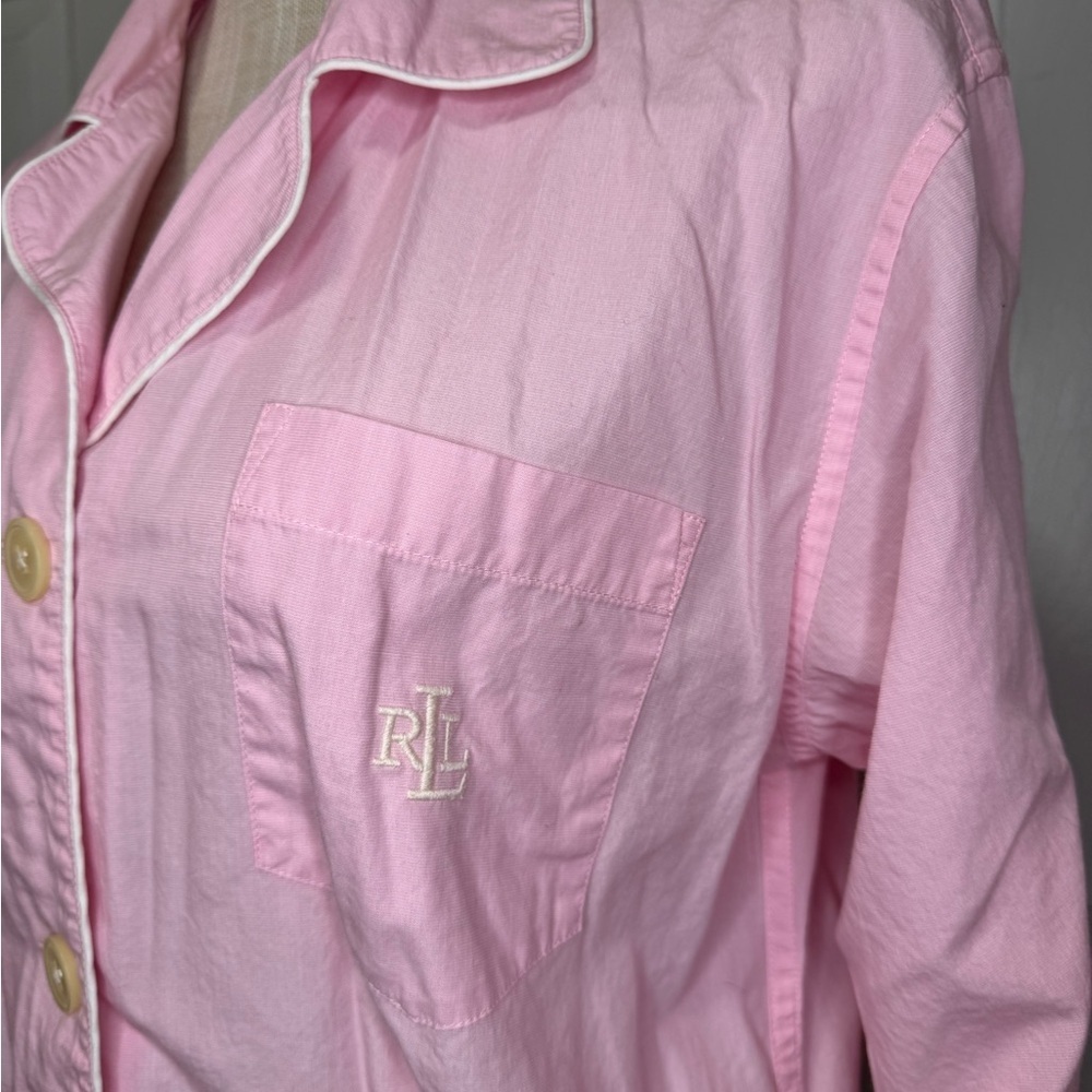 VTG Lauren Ralph Lauren Nightgown Light Pink Night Shirt M - Picture 2 of 9